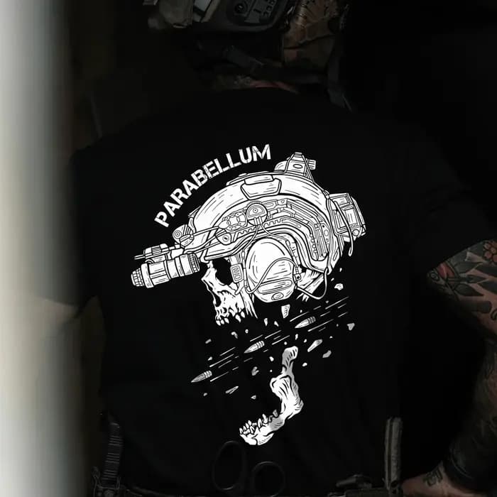 Parabellum The Fired Bullet mode T-Shirts Streetwear 100% coton hauts amples respirant t-shirt passionné militaire