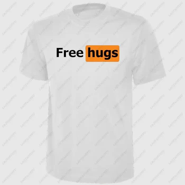 T-shirt homme « Free Hugs » à manches courtes, imprimé, drôle, en coton, cadeau original d'été, humour masculin, col rond, hauts pour hommes, vêtements pour hommes