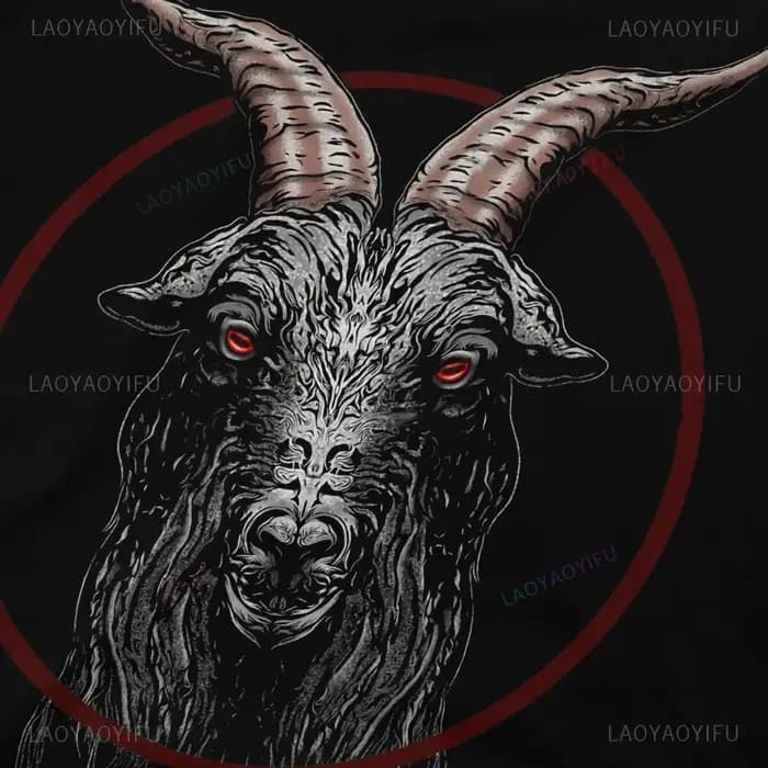 Symbole occulte T-Shirt Baphomet graphique satanique Streetwear hommes femmes vêtements gothiques nouveauté Lucifer