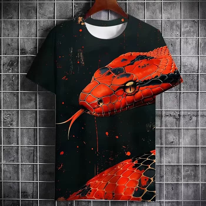 Serpent graphique T-Shirts Animal impression 3D hommes femmes à manches courtes t-shirt Streetwear surdimensionné Y2K