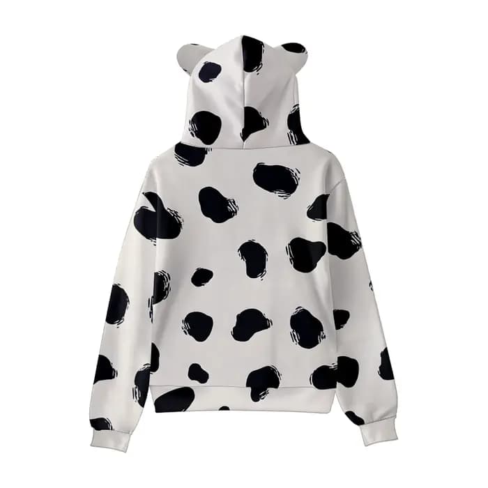 Sweat à capuche imprimé vache pour femmes