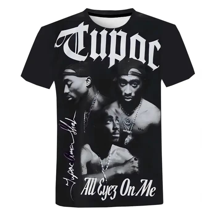 T-shirt surdimensionné pour homme Rapper 2PAC Hip Hop