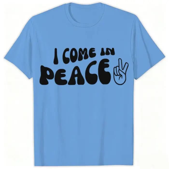 T-shirts de couple imprimés « Peace/I Come in Peace »