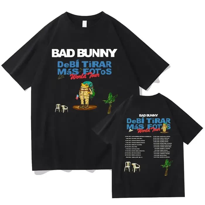T-shirt Bad Bunny 2025-2026 World Tour - Album Debí Tirar Más Fotos - NOUVEAU T-shirt à manches cour