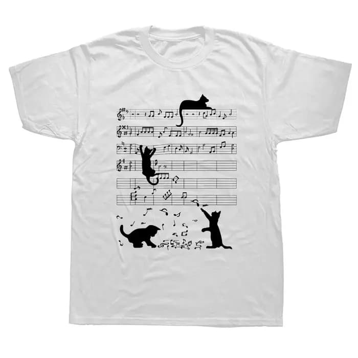 T-shirt pour homme : imprimé amusant 100 % coton pur – motif chat