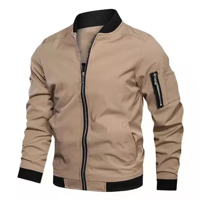 Veste bombardier légère et décontractée pour homme, coupe-vent de sport, manteau à fermeture éclair