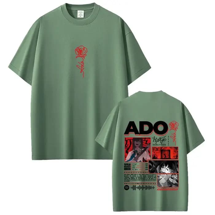 Ado Hibana Tour du monde 2025 T-shirt hommes femmes mode Pop musique t-shirts unisexe Y2k Style japonais Streetwear mâle