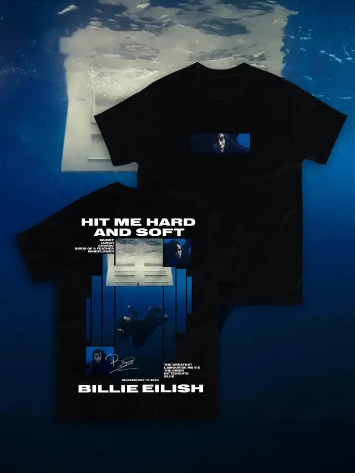 T-shirt graphique Billie Eilish « Hit Me Hard and Soft » pour hommes et femmes, style hip-hop, musiq