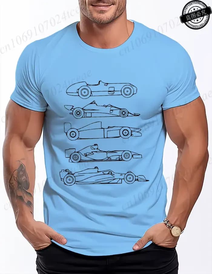 T-shirt vintage de course automobile pour hommes et femmes, vêtements amples à manches courtes, t-sh