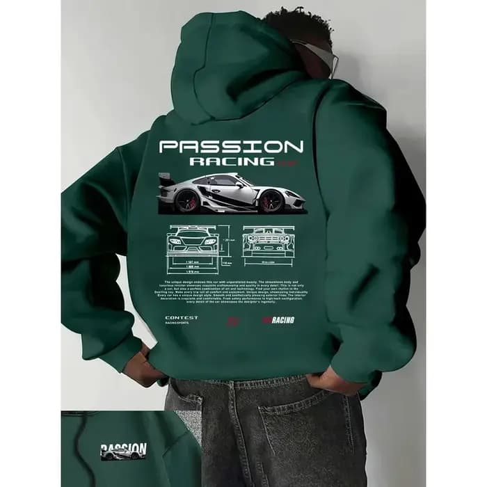 Sweat-shirt à capuche pour homme à motif numérique populaire 2025, design sur le thème des voitures, style américain, décontracté, sportif, à manches longues