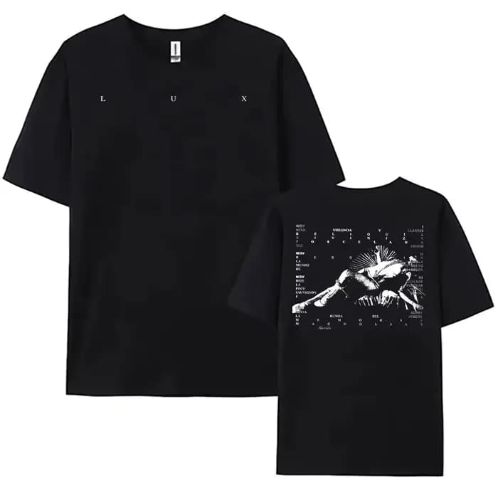 Rosalia LUX TRACKLIST TEE manches courtes coton mode femme t-shirts impression graphique vêtements unisexe Streetwear femmes hommes chemise