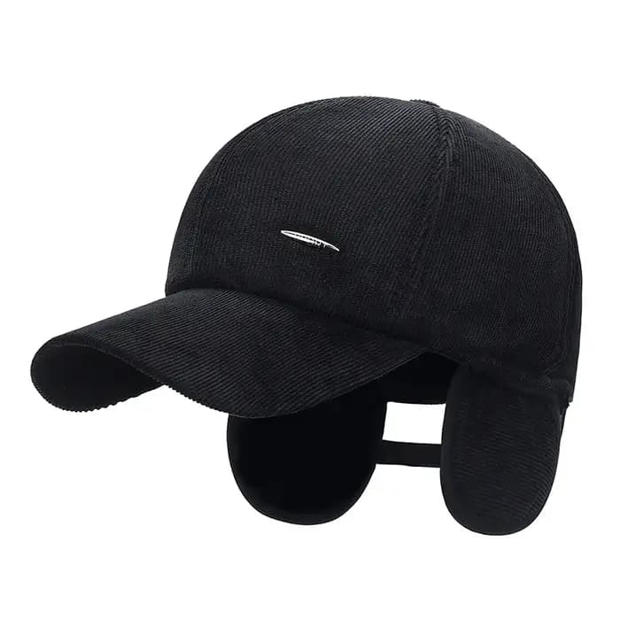 Casquette de baseball en velours rayé pour homme avec oreille