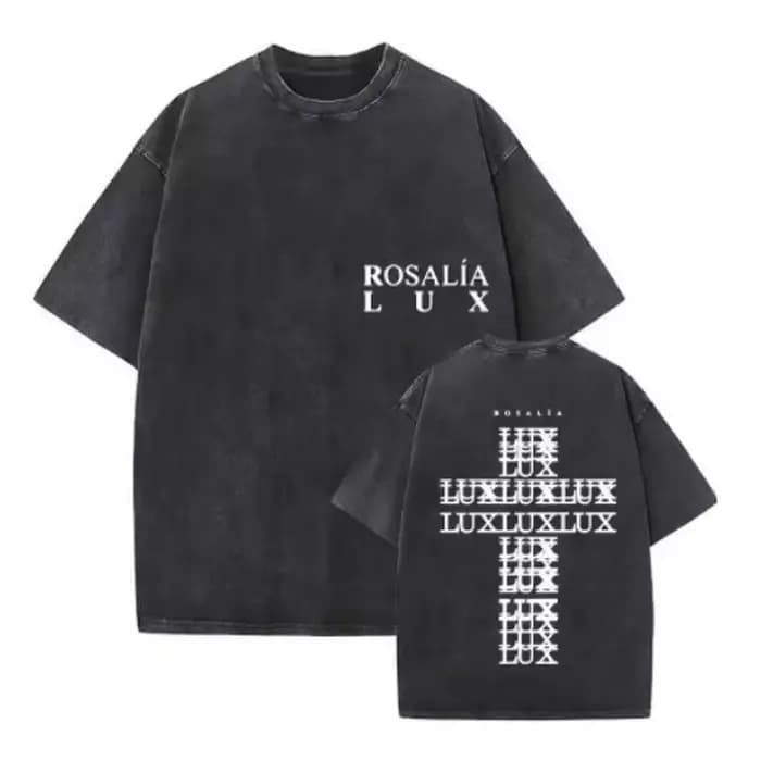 T-shirt en coton délavé vintage Rosalia Lux Tour Album 2025 pour hommes et femmes