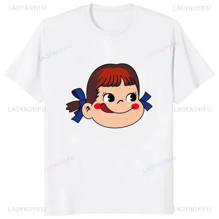 T-shirt rétro Punk Milk Peko-Chan pour hommes et femmes