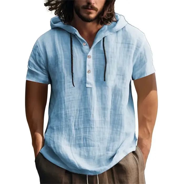 T-shirt à capuche décontracté à manches courtes