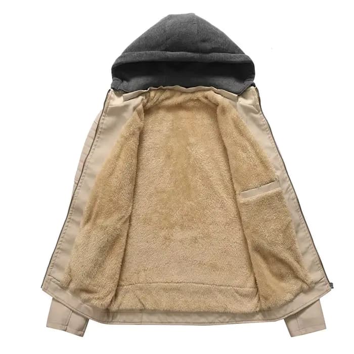 Veste en cuir à capuche en cuir PU pour hommes