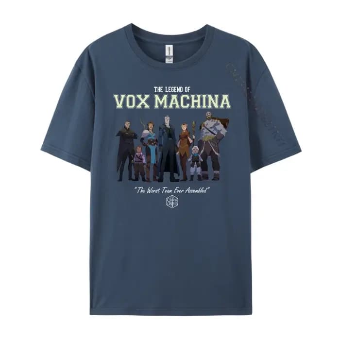 La légende du groupe Vox Machina avec t-shirts graphiques Varsity XS