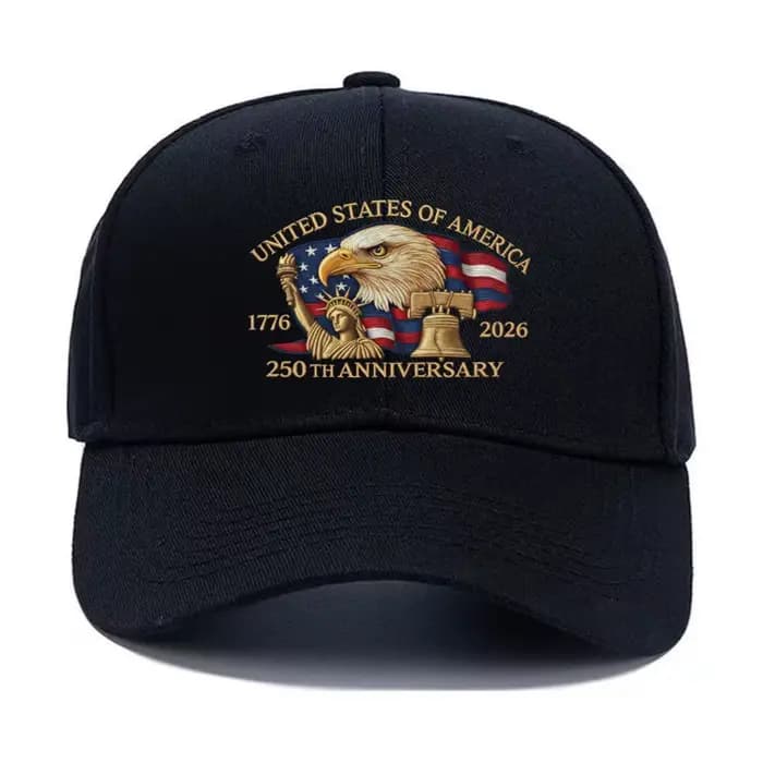 Casquette de camionneur réglable, casquette du 250e anniversaire des États-Unis, casquette hommage à