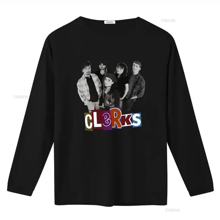 T-shirt Clerks Movie Cast pour un style décontracté vintage, streetwear délavé, extensible, polyvalent, respirant, pour tous les jours