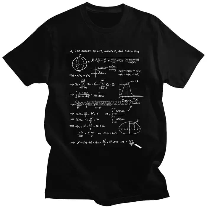 T-shirt mathématique drôle signifiant de vie chemise hommes coton à manches courtes Humor