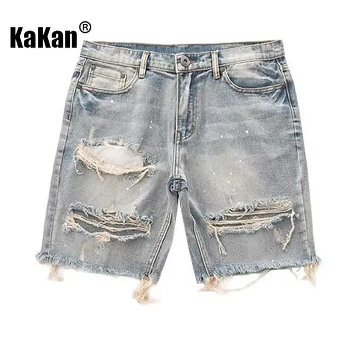 Kakan-nouveau short en jean en détresse d'été pour hommes