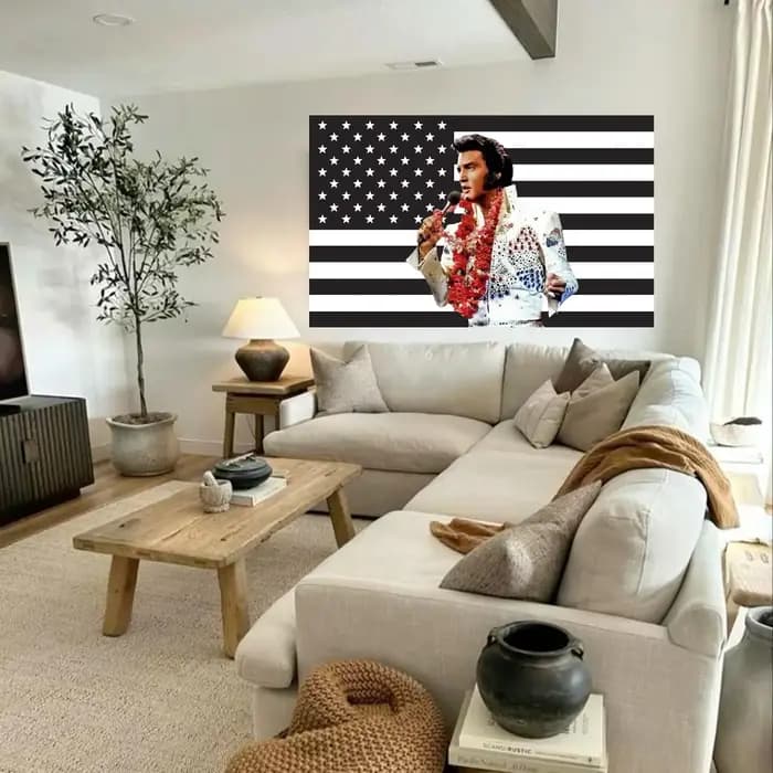 Drapeau américain noir E-Elvis P-Presley, décoration extérieure, objets décoratifs pour la maison, drapeaux de garage, tapisserie de salon de coiffure