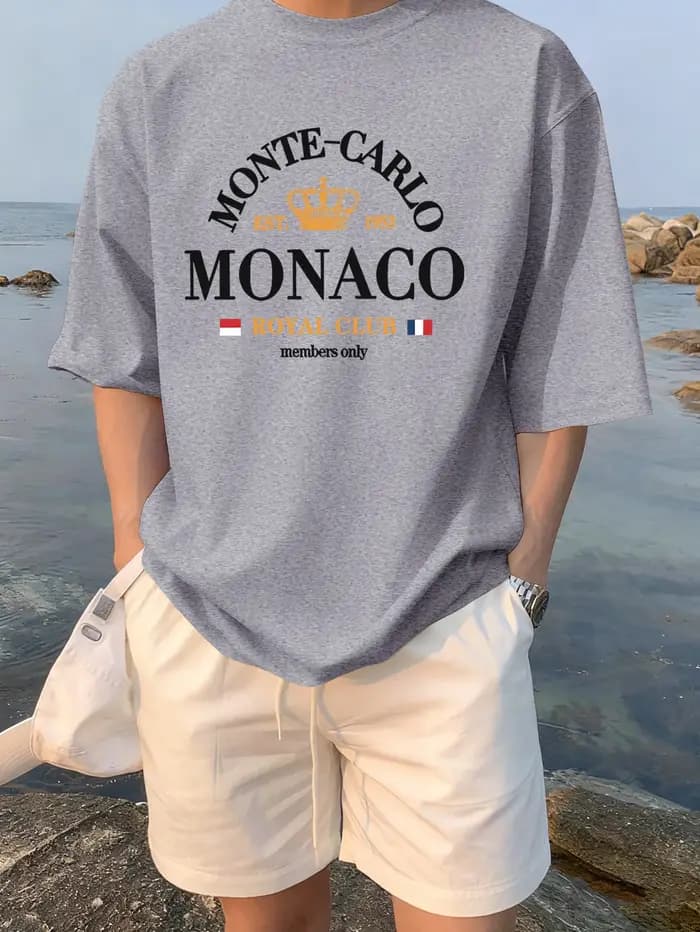 Monte-Carlo Monaco imprime unisexe mode Streetwear coton respirant t-shirt été capote basique décontracté à manches courtes hommes