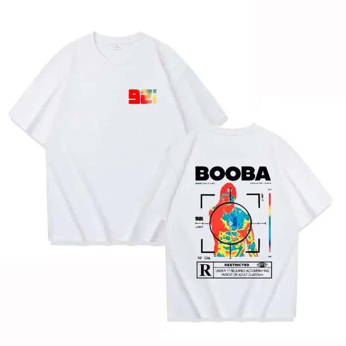 B2O T-shirts hommes mode BOOBA imprimé à manches courtes t-shirt femmes décontracté Harajuku Streetwear