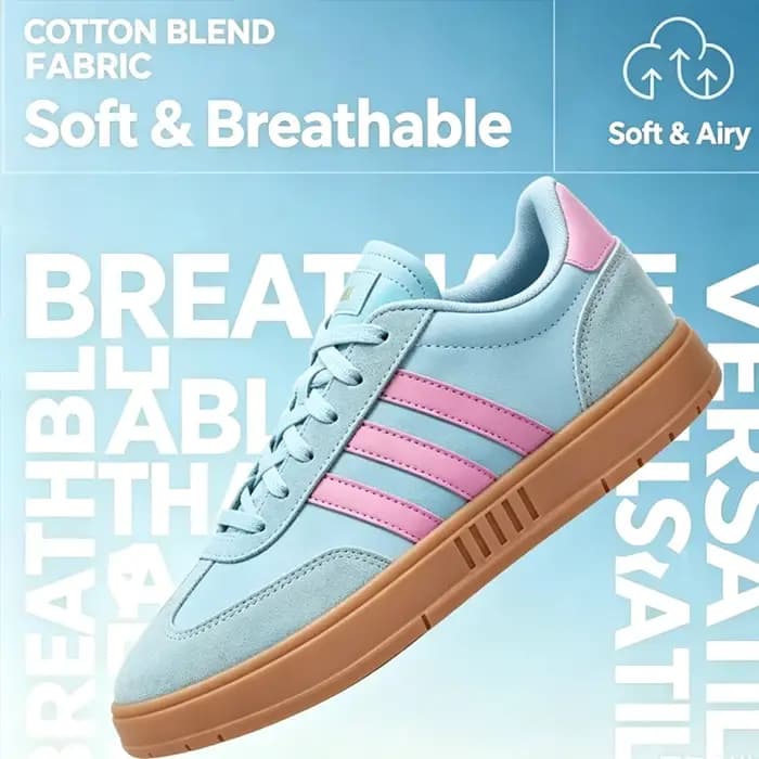 Chaussures de skate authentiques en daim cyan rose avec semelle en caoutchouc