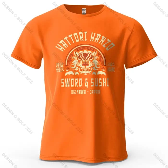 T-Shirt homme imprimé guerrier samouraï 100% coton surdimensionné Art culturel t-shirts graphiques p