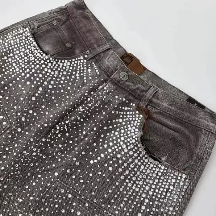 Nouveau short en jean à bord déchiré délavé de rue de marque américaine à la mode
