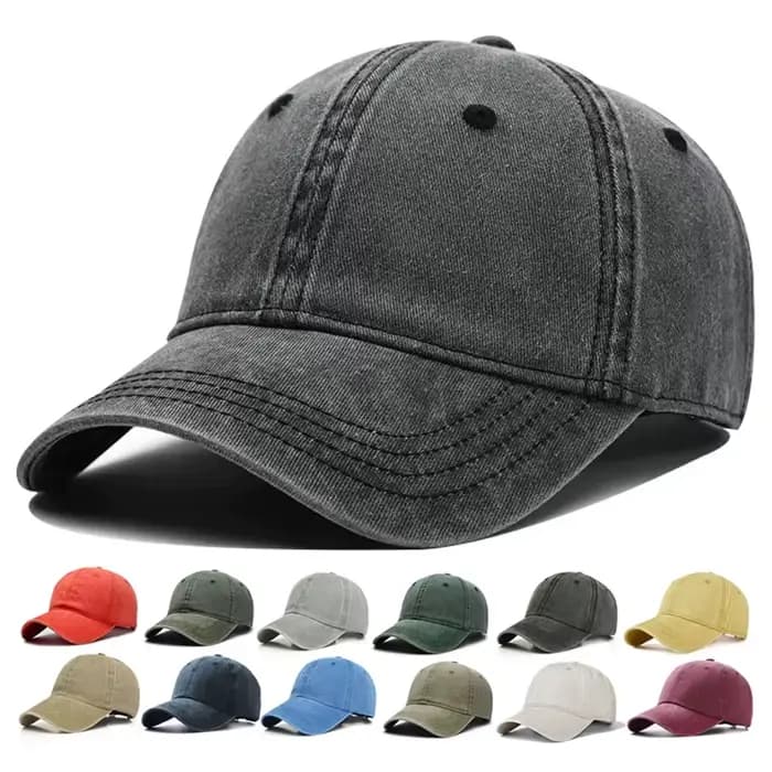 Casquette de baseball en jean délavé pour homme et femme, style vintage hip-hop, couleur unie, pour activités de plein air et sport décontracté