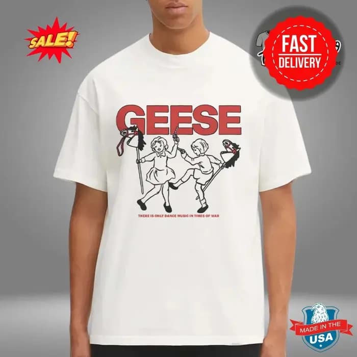 T-shirt Goose Band « Only Dance During War » avec motif imprimé en pur coton