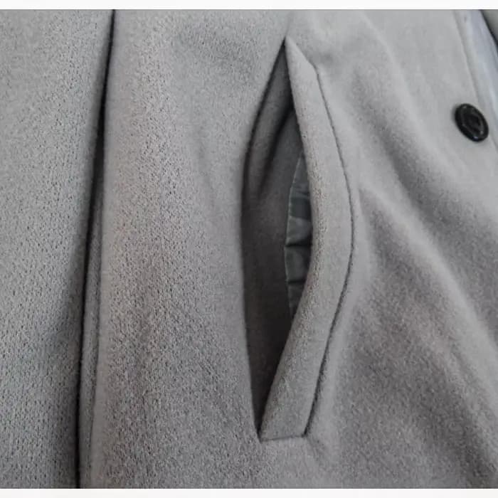 Vestes Streetwear pour hommes, couleur unie, vêtements d'extérieur et manteaux décontractés, simple boutonnage, revers en laine, veste pour printemps et hiver