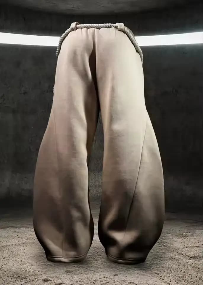 Pantalon de survêtement beige unisexe avec broderie rouge motif cœurs chinois