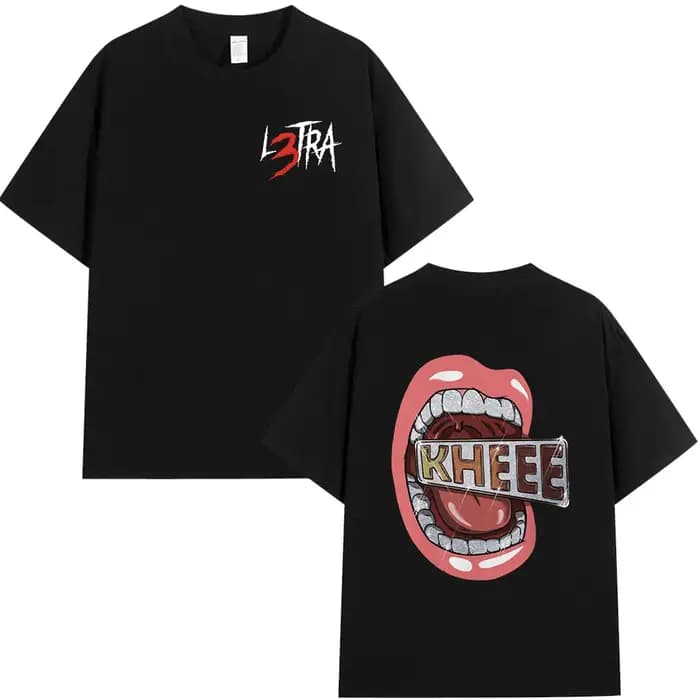 Rappeur Lunaire La L L3TRA KHEEE Album T-shirts Hommes Femmes Hip Hop Mode Manches Courtes