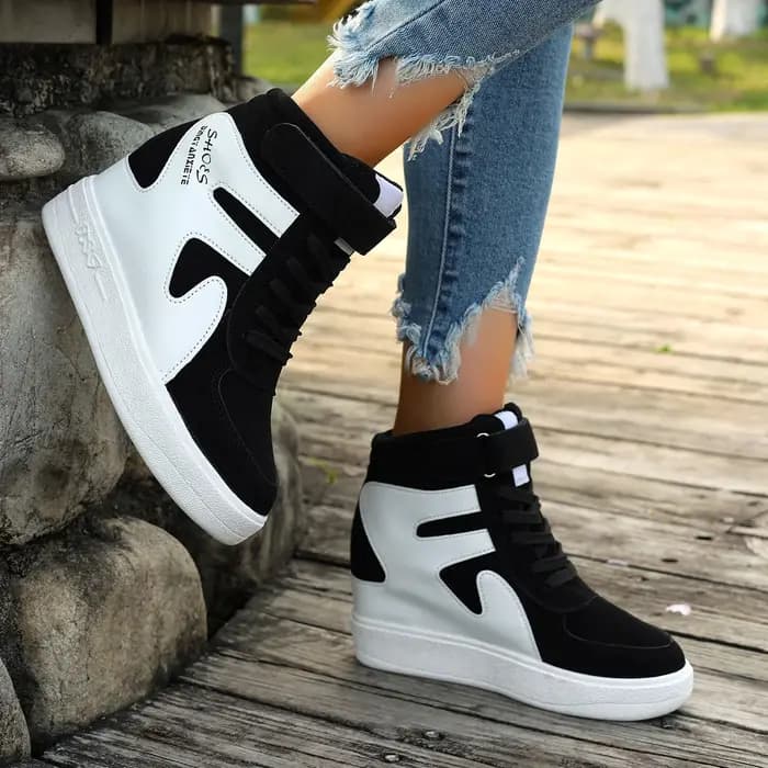 Baskets femmes nouvelle plate-forme haute décontractée baskets à semelles compensées automne hiver f