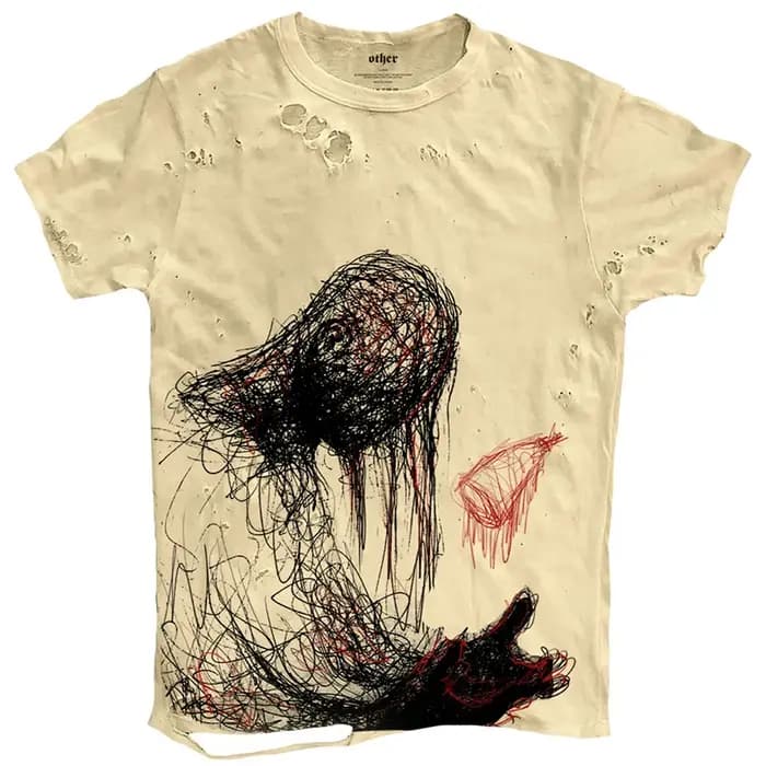 Graffiti déchiré hommes t-shirts Punk Harajuku Streetwear