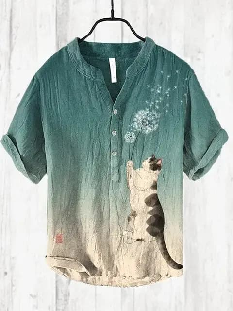 T-shirt à manches courtes imprimé artistique pour hommes