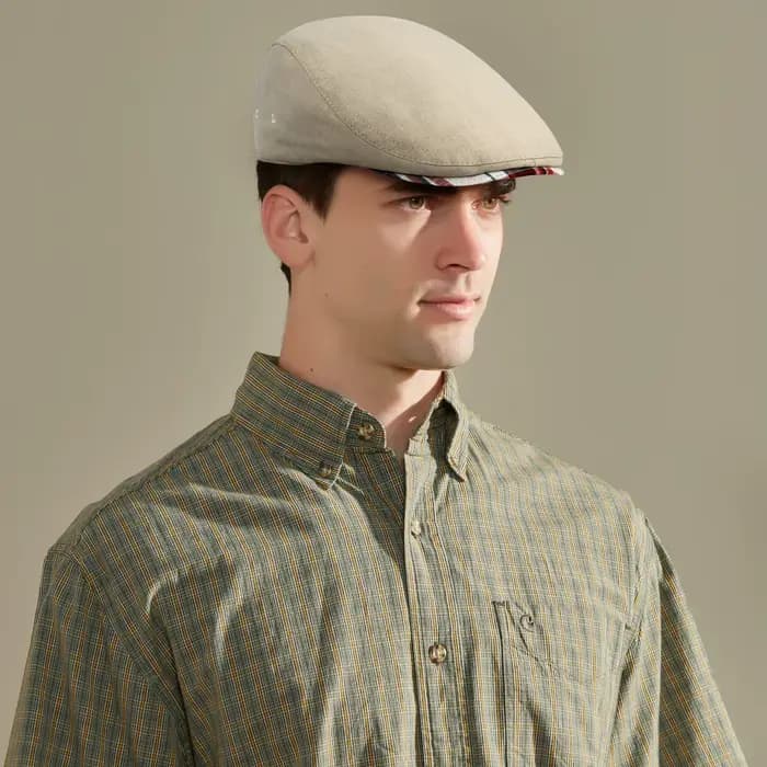 Jangoul hommes casquette plate doux Vintage lin chapeaux décontracté rétro gavroche chapeau béret pour homme conduite