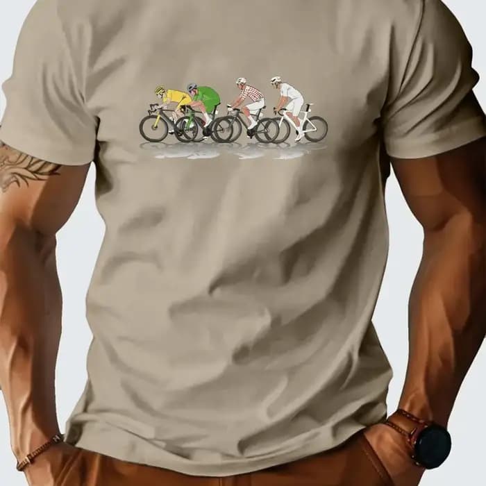 T-Shirt graphique Tour De France pour hommes, respirant, évacuant l'humidité, avec scène officielle,