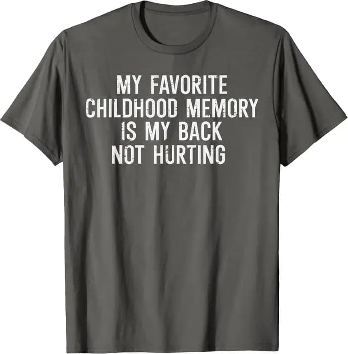 Retour ne fait pas mal souvenir d'enfance préféré T-shirt graphique drôle T-shirt décontracté à manc