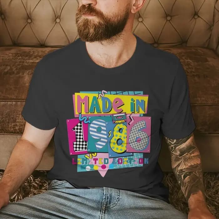 40e anniversaire t-shirt Vintage 1986 imprimé Streetwear parfait