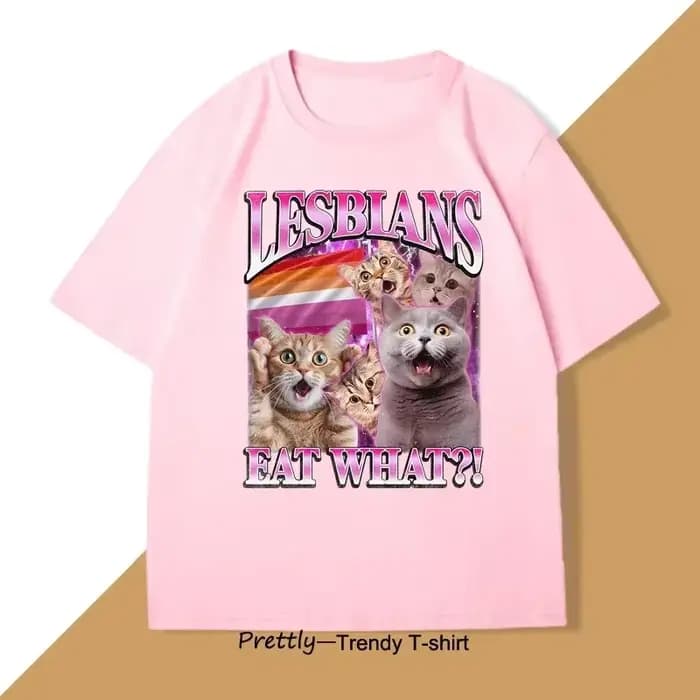 Drôle lesbiennes mangent ce T-Shirt chat fierté Thirt LGBTQ