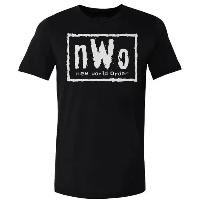 T-shirt graphique rétro NWo noir pour hommes et femmes