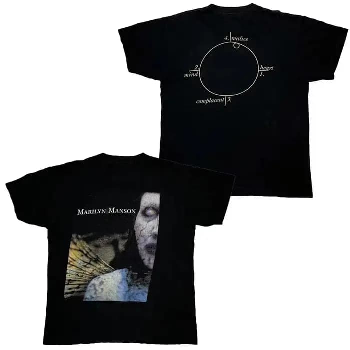 T-Shirt rétro Marilyn Manson en coton pour hommes et femmes, Streetwear d'été