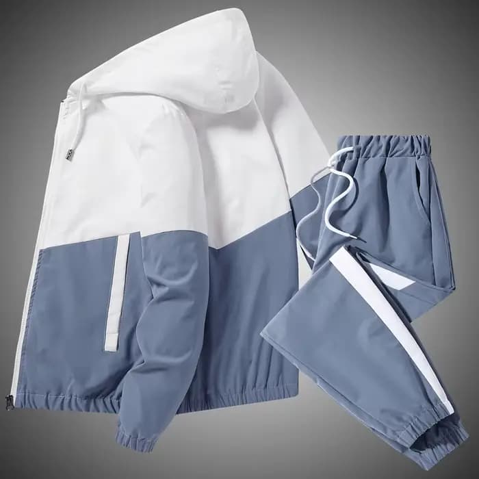 Ensemble de survêtement décontracté pour homme 2026 – Veste à capuche et pantalon de jogging 2 pièces – Tenue de sport Hip Hop pour la course