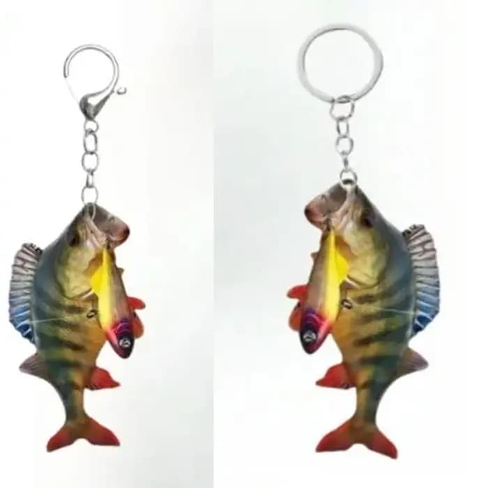Pêcheur océan amusant amoureux de la pêche porte-clés pour homme accessoires sac poisson pendentif