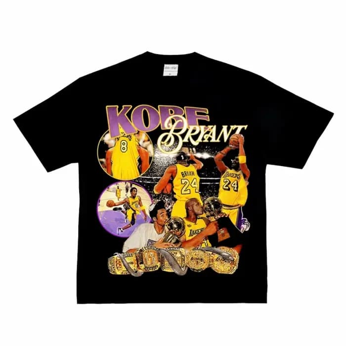 Classique basketbalster Kobe Bryant mannen vrouwen T-shirt imprimé