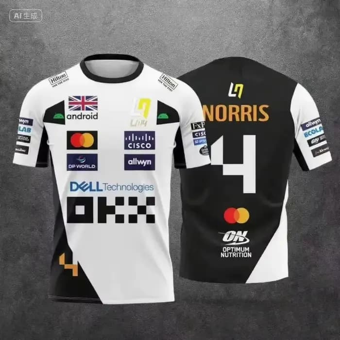 T-shirt Homme et Vêtements Enfant Y2K Femme, Thème Lando Norris 2026, Commémoratif pour Fans, Style Combinaison de Course, Sport et Loisirs d'Été 